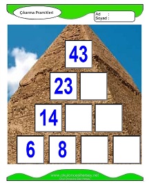 Çıkarma Pramidi Çalışma Sayfaları